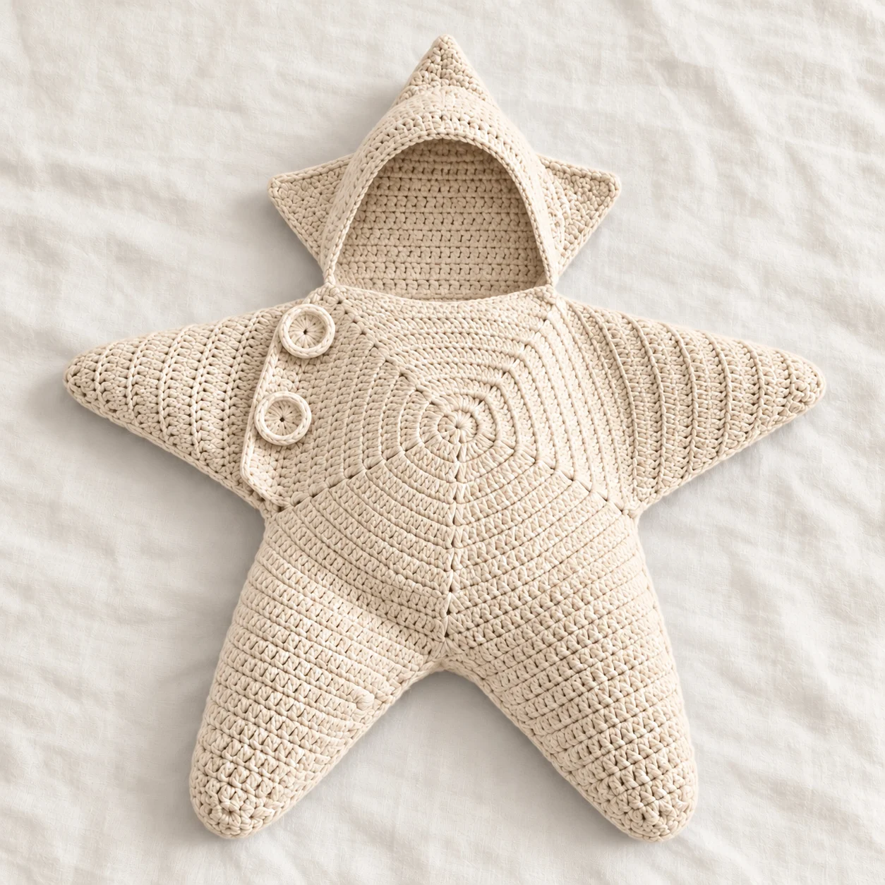 Macacão Estrela em Crochê — Bege / creme